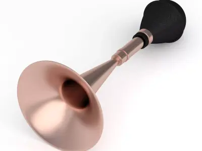 Vintage Vehicle Horn Copper 03 3D model