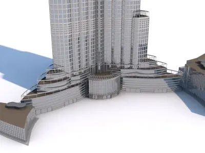 Burj Khalifa Dubai Low-poly 3D model