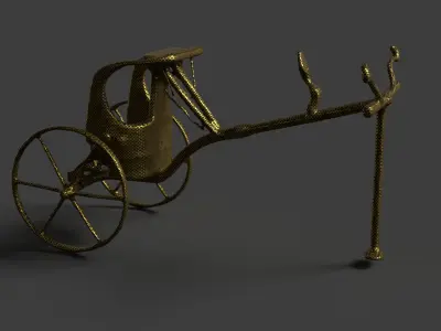 King Tut Chariot figure   Low-poly 3D model
