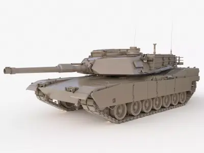 Tank M1 Abrams Clay 3D model