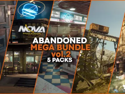 Abandoned Environments Mega Bundle Vol 2 Low-poly 3D model