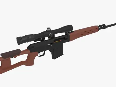 Dragunov Sniper Low-poly Low-poly 3D model