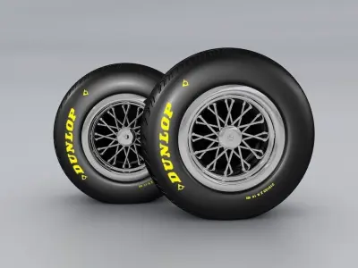 Wheels Collection tire and rim with button 3D model