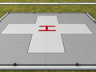 Helipad square ground 3D model