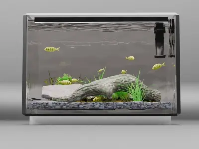 Fish tank Free low-poly 3D model