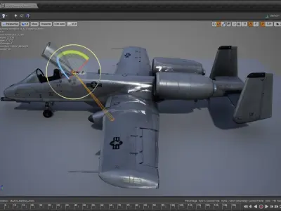 A-10 Warthog Fighter Low-poly 3D model