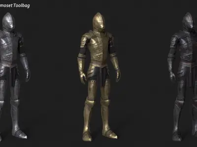 Knight Thin Low-poly 3D model