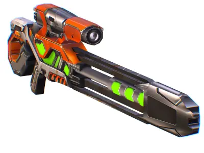 LowPoly Cartoon Sci-Fi Sniper Rifle Futurre Low-poly 3D model