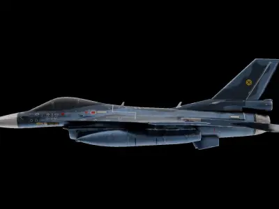 Mitsubishi F-2 Japan Air Force Low-poly 3D model