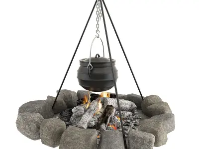 Bonfire and bowler 3D model