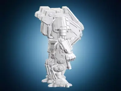 Sci-Fi Combat Mech Robot Miniature 3D print model
