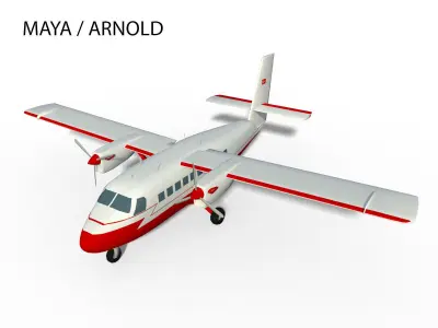 DHC-6 TWIN OTTER Low-poly 3D model