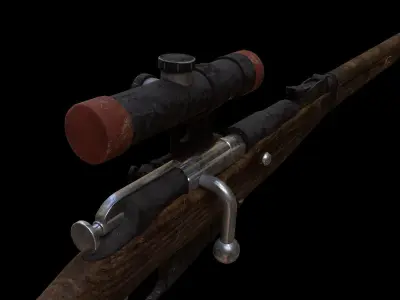 Sniper Rifle WW2 Mosin Nagant UPDATED Low-poly 3D model
