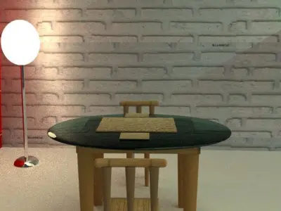 Table With Two Chairs  Free 3D model