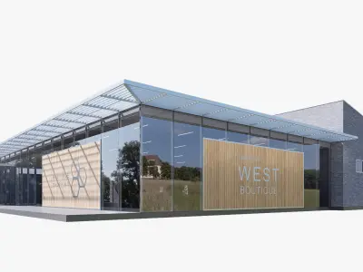 commercial building Low-poly 3D model