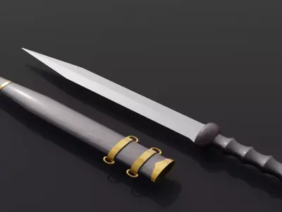 Roman Fulham Gladius and Scabbard Free low-poly 3D model