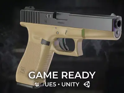 Glock 18 Gen 4 Tan 3D model