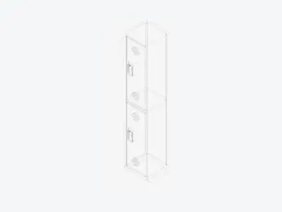 Locker - Plastic - Locka - Classic - Double Tier Low-poly 3D model