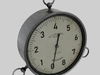 WW1 Altimeter Low-poly 3D model