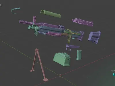 LKM M249 Machine Gun 3D model