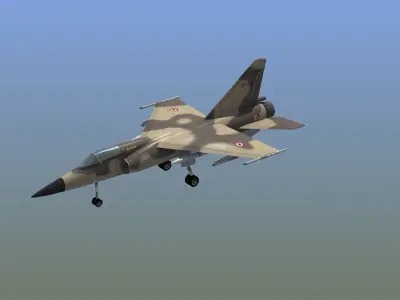 Mirage F1C Fighter Jet Low-poly 3D model