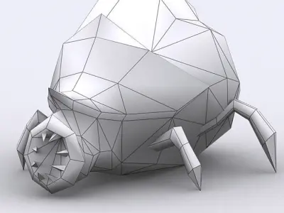 3DRT - Insectoid Monster Tick Low-poly 3D model