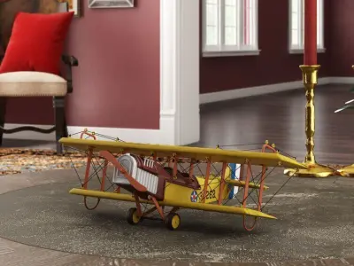 1918 Curtiss JN-4 Model Plane 3D model