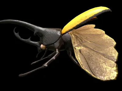 Hercules Beetle Low-poly 3D model
