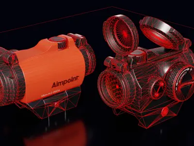 Aimpoint Micro H-2 Red Dot Scope Low-poly 3D model