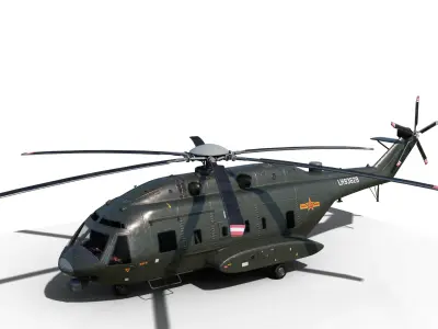 PBR Chinese Z-8L helicopter with Wide body Z8L Low-poly 3D model
