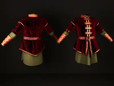 Medieval man costume 3D model