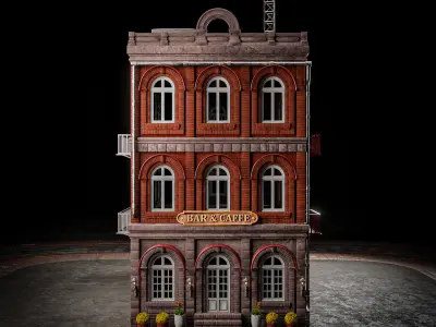 URBAN BUILDING OLD HORROR 4 Low-poly 3D model