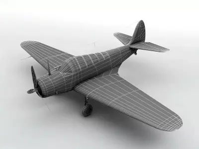 Douglas TBD Devastator Aircraft WWII Low-poly 3D model