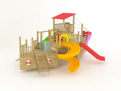 WOODEN GAME SHIP 3D model