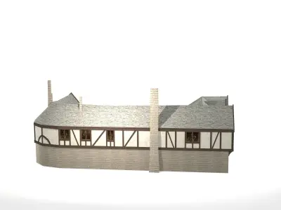 Medieval Inn The Blue Rabbit Free low-poly 3D model