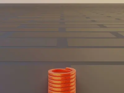 E-Scooter Spring with Procedural PBR Material Setup 3D model