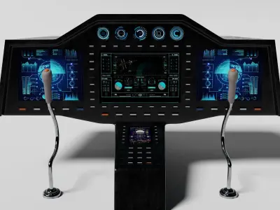Aircraft cockpit control panel 3D model