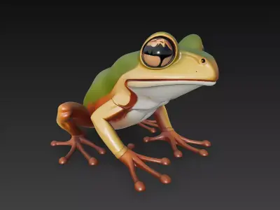 Frog Realistic 3D Model Basic - Low Poly Realistic Low-poly 3D model