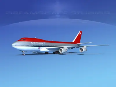 Boeing 747-100 Northwest Airlines 3D model