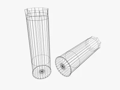 Fired 12 Gauge Shotgun Shell Low-poly 3D model