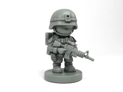 Plastic mini soldier Low-poly 3D model
