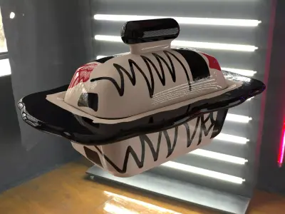 ButterCase spaceship with saucer Free low-poly 3D model