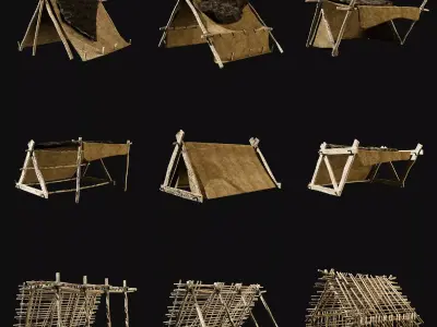 PRIMAL HUNTER VIKING FOREST TENT SHELTER COLLECTION Free low-poly 3D model