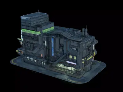 Cyberpunk Building 11 Low-poly 3D model purchase
