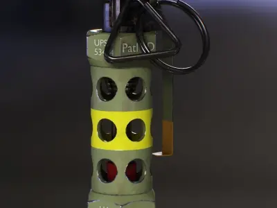 FlashBang 3D grenade launcher Low-poly 3D model