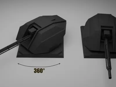 SC-FI Turret 30mm for  Eevee and Cycles  Low-poly 3D model