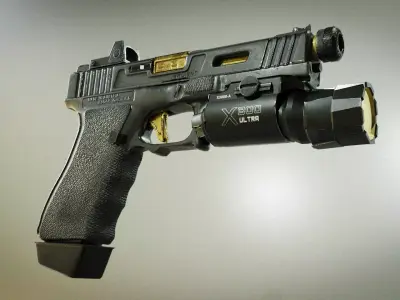 Glock 17 Salient Arms SAI 3D Model Low-poly 3D model