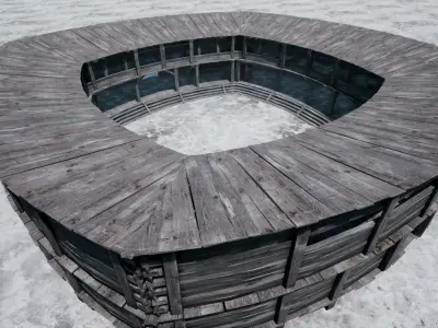 MEDIEVAL FIGHTING ARENA THEATER SCENE FANTASY RING Low-poly 3D model