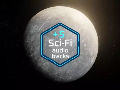 Photorealistic Mercury High-Res Textures and Sci-Fi Music Pack Low-poly 3D model