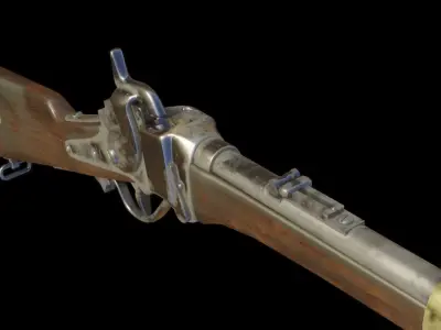 M1859 Sharps Carbine Low-poly 3D model